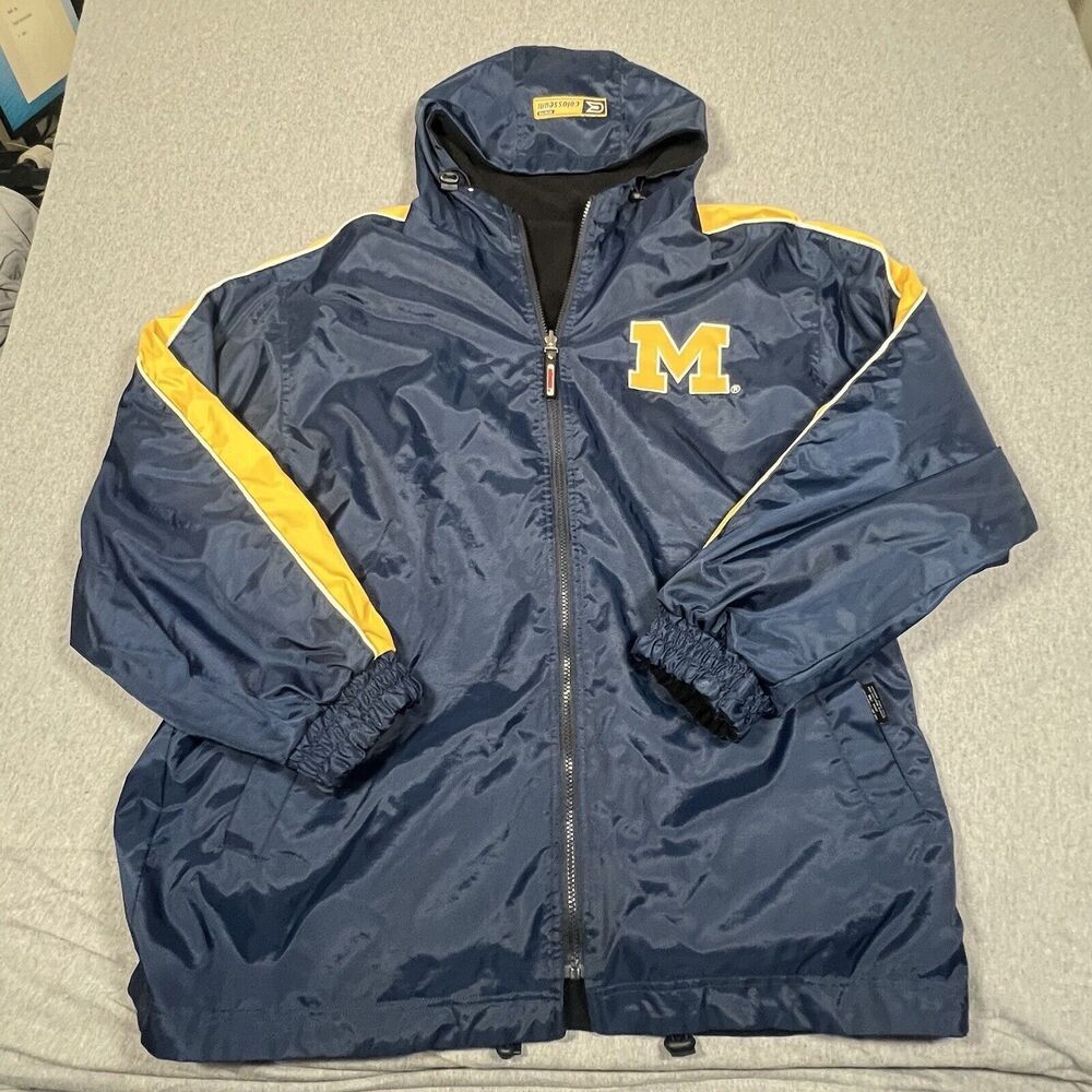 Michigan Wolverines Reversible Waterproof Hoodie Jacket Colosseum Sport Sz L